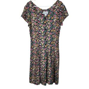 Vintage 80s E.D. Michaels Floral Rayon Cottagecore Romper Size 7/8 Made in USA